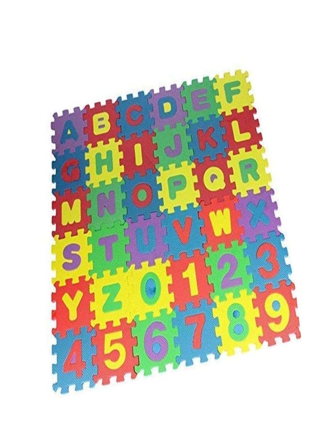 PANCIKAA 36 Pieces Mini Puzzle Foam Mat for Kids, Interlocking Learning Alphabet and Number Mat,Flooring Mat for Children & Toddlers for Baby Kids (36 Pieces) - Image 1